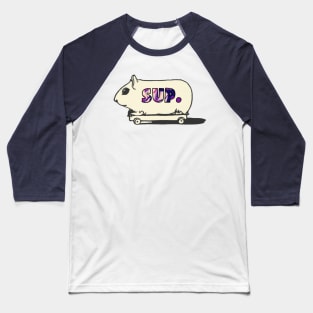 Sup gerbil on a skateboard text Baseball T-Shirt